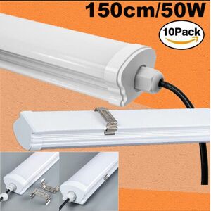 Kartols 10x Led Strip Light 5ft Batten Tube Light Ip65 Garage Ceiling Lamp Office 6500k Kartols 10x Led Strip Light 5ft Batten Tube Light Ip65 Garage Ceiling Lamp Office 6500k