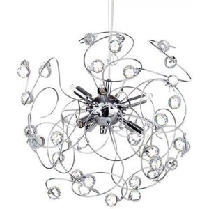Litecraft Ceiling Pendant Crystal Effect 6 Light - Polished Chrome Clearance Litecraft Ceiling Pendant Crystal Effect 6 Light - Polished Chrome Clearance
