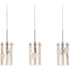 Litecraft Visconte Monet Ceiling Pendant Champagne Tinted Shaded 3 Light - Polished Chrome Litecraft Visconte Monet Ceiling Pendant Champagne Tinted Shaded 3 Light - Polished Chrome