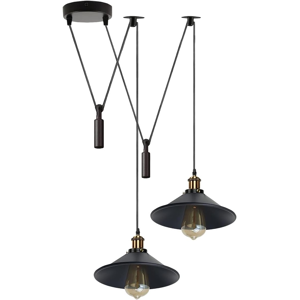 Does Not Apply 2 Head Ceiling Pendant Spider Light, Metal Light Shade, Adjustable 195cm Cord, V Does Not Apply 2 Head Ceiling Pendant Spider Light, Metal Light Shade, Adjustable 195cm Cord, V