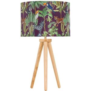 Firstchoicelighting Modern Light Oak Table Lamp Bedside Light Wood Tripod Safari Velvet Shade Firstchoicelighting Modern Light Oak Table Lamp Bedside Light Wood Tripod Safari Velvet Shade