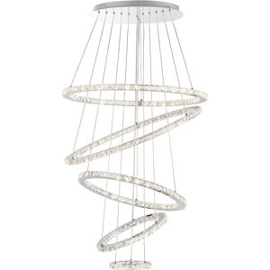 Litecraft Visconte Spiro Ceiling Pendant Crystal Hoops 159w Led 5 Light - Polished Chrome Litecraft Visconte Spiro Ceiling Pendant Crystal Hoops 159w Led 5 Light - Polished Chrome