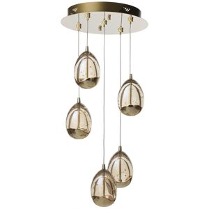 Litecraft Visconte Bulla Ceiling Pendant Cluster Integrated Led 5 Light Fitting - Gold Litecraft Visconte Bulla Ceiling Pendant Cluster Integrated Led 5 Light Fitting - Gold