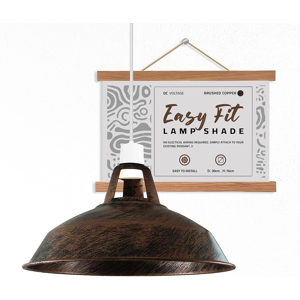 Does Not Apply Metal Retro Ceiling Lamp Shade Easy Fit Light Pendant Modern Brushed Copper 30cm Does Not Apply Metal Retro Ceiling Lamp Shade Easy Fit Light Pendant Modern Brushed Copper 30cm