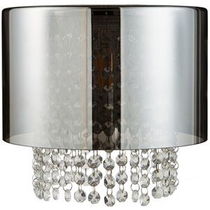 Litecraft Light Shade Crystal Effect Easy Fit Glass Lampshade - Smoke Clearance Litecraft Light Shade Crystal Effect Easy Fit Glass Lampshade - Smoke Clearance