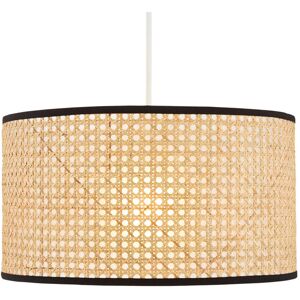 Litecraft Grace Light Shade Rattan Easy Fit Cylinder Ceiling Lampshade - Natural Litecraft Grace Light Shade Rattan Easy Fit Cylinder Ceiling Lampshade - Natural