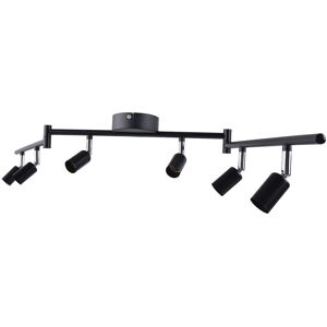 Au (Black)Track Lighting Kit Rotatable Lamp Head 6 Way Ceiling Spotlight Gu10 Ba Au (Black)Track Lighting Kit Rotatable Lamp Head 6 Way Ceiling Spotlight Gu10 Ba