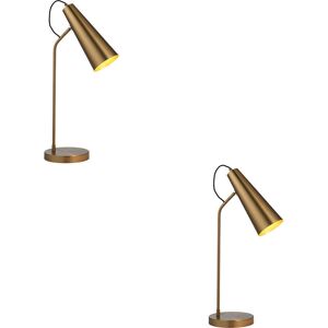 Loops 2 Pack Antique Brass Task Lamp Adjustable Long Shade Industrial Look Table Light Loops 2 Pack Antique Brass Task Lamp Adjustable Long Shade Industrial Look Table Light