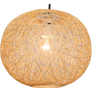 Does Not Apply Modern Medium Wicker Rattan String Ball Style Ceiling Pendant Light Lampshade [E Does Not Apply Modern Medium Wicker Rattan String Ball Style Ceiling Pendant Light Lampshade [E