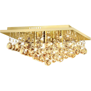 Does Not Apply Modern Flush Square Chandelier Ceiling Light Crystal Droplets Gold Effect Base M Does Not Apply Modern Flush Square Chandelier Ceiling Light Crystal Droplets Gold Effect Base M