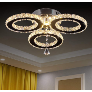Does Not Apply Led Crystal Pendant Ceiling Light 13x3.5 Inches 3 Rings Crystal Chandelier Flush Does Not Apply Led Crystal Pendant Ceiling Light 13x3.5 Inches 3 Rings Crystal Chandelier Flush