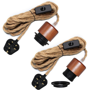 Does Not Apply 2 Pack Hemp Rope Plug In Pendant Lighting, 500cm Cable, Walnut Wood E26/e27 Lamp Does Not Apply 2 Pack Hemp Rope Plug In Pendant Lighting, 500cm Cable, Walnut Wood E26/e27 Lamp