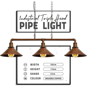 Does Not Apply Industrial Suspended Ceiling Pendant 3 Lamp Brushed Copper Metal Water Pipe Vint Does Not Apply Industrial Suspended Ceiling Pendant 3 Lamp Brushed Copper Metal Water Pipe Vint