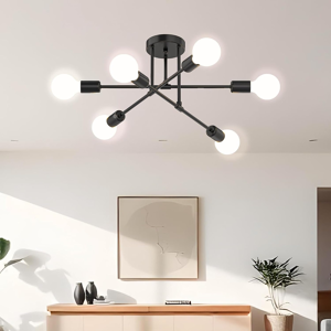 Does Not Apply Chandelier Sputnik Ceiling Light, 6 Lights E27 Black Modern Chandelier, Semi-Flu Does Not Apply Chandelier Sputnik Ceiling Light, 6 Lights E27 Black Modern Chandelier, Semi-Flu
