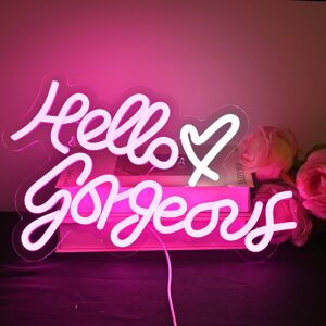 Hello Gorgeous Neon Signs For Wall Decor, Letter Neon Lights For Bedroom, Pink L Hello Gorgeous Neon Signs For Wall Decor, Letter Neon Lights For Bedroom, Pink L