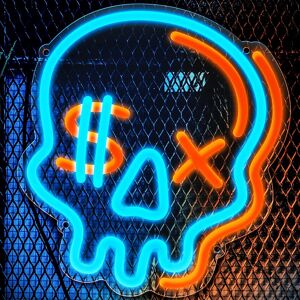Acrylic Skull Neon Sign, Dimmable Skeleton Led Neon Lights, Usb Powered Bedroom Acrylic Skull Neon Sign, Dimmable Skeleton Led Neon Lights, Usb Powered Bedroom