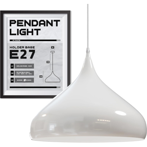 Does Not Apply Ceiling Pendant Hanging Lamp Shade E27 White 31.5cm Teardrop Dome Shape Industri Does Not Apply Ceiling Pendant Hanging Lamp Shade E27 White 31.5cm Teardrop Dome Shape Industri