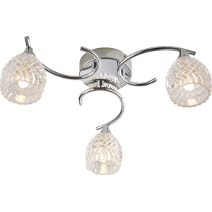 Does Not Apply Reagan Decorative Silver Chrome Curved Arm Semi Flush Ceiling Light With 3 Patte Does Not Apply Reagan Decorative Silver Chrome Curved Arm Semi Flush Ceiling Light With 3 Patte