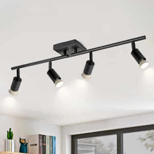 Does Not Apply 4-Light Led Track Lighting Kit,Black Track Lighting With Rotatable Light Heads,D Does Not Apply 4-Light Led Track Lighting Kit,Black Track Lighting With Rotatable Light Heads,D