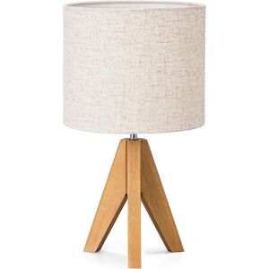 Edishine 36cm Bedside Lamp, Tripod Table Lamp With Grey Linen Lampshade, On/off Edishine 36cm Bedside Lamp, Tripod Table Lamp With Grey Linen Lampshade, On/off