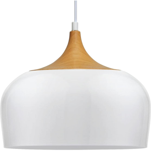 Does Not Apply 1 Light Pendant Ceiling Light Gloss White Lamp Shade Wood Effect Fitting, Modern Does Not Apply 1 Light Pendant Ceiling Light Gloss White Lamp Shade Wood Effect Fitting, Modern