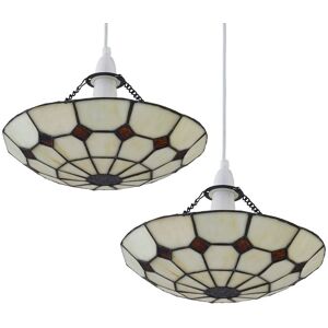 Firstchoicelighting Set Of 2 Tiffany Traditional Easy Fit Uplight Pendant Shade Ceiling Lightshades Firstchoicelighting Set Of 2 Tiffany Traditional Easy Fit Uplight Pendant Shade Ceiling Lightshades