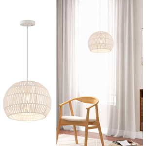 Does Not Apply Paper Pendant Light Fixture, Hand Woven Hanging Lamp With Adjustable Hanging Rop Does Not Apply Paper Pendant Light Fixture, Hand Woven Hanging Lamp With Adjustable Hanging Rop