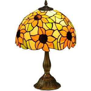 Homcom Handmade Stained Glass Table Lamp, Bedside Lamp For Bedroom Living Room Orange Homcom Handmade Stained Glass Table Lamp, Bedside Lamp For Bedroom Living Room Orange