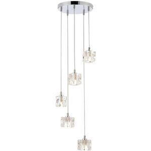 Lights4living Modern 5 Light Ice Cube Spiral Cluster Ceiling Pendant Light - Led Compatible Lights4living Modern 5 Light Ice Cube Spiral Cluster Ceiling Pendant Light - Led Compatible
