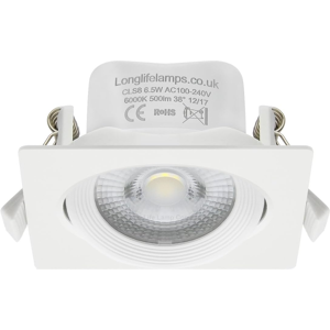 Does Not Apply 4 X Adjustable 6.5w Led Recessed Ceiling Downlights Square 6000k Daylight White Does Not Apply 4 X Adjustable 6.5w Led Recessed Ceiling Downlights Square 6000k Daylight White