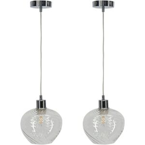 Firstchoicelighting Set Of 2 Swirl Glass & Chrome Ceiling Lights Kitchen Dining Pendant Fittings Firstchoicelighting Set Of 2 Swirl Glass & Chrome Ceiling Lights Kitchen Dining Pendant Fittings