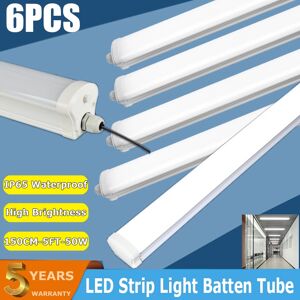 Gowtall 6pack 5ft Led Strip Light Batten Tube Light Ip65 Garage Ceiling Lamp Office Shop Gowtall 6pack 5ft Led Strip Light Batten Tube Light Ip65 Garage Ceiling Lamp Office Shop