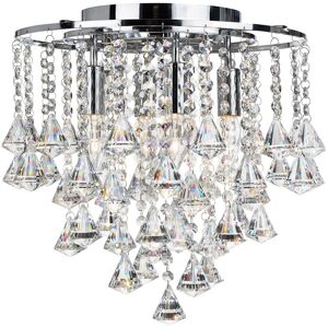 Searchlight Dorchester 4 Light Semi-Flush Ceiling Chrome Crystal - Ceiling Light Searchlight Dorchester 4 Light Semi-Flush Ceiling Chrome Crystal - Ceiling Light