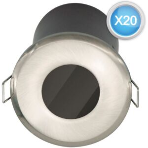 Firstchoicelighting Set Of 20 Brushed Steel Gu10 Fire Rated Ip65 Bathroom Recessed Ceiling Downlight Firstchoicelighting Set Of 20 Brushed Steel Gu10 Fire Rated Ip65 Bathroom Recessed Ceiling Downlight