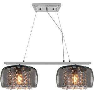 Long Life Lamp Company Modern Ceiling Crystal Droplet Pendant Light Double Smoked Grey Glass H3102 Long Life Lamp Company Modern Ceiling Crystal Droplet Pendant Light Double Smoked Grey Glass H3102