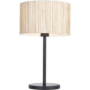 Loops Natural Seagrass Table Lamp - Matt Black Shade - 410mm Tall Light - 10w Led E27 Loops Natural Seagrass Table Lamp - Matt Black Shade - 410mm Tall Light - 10w Led E27