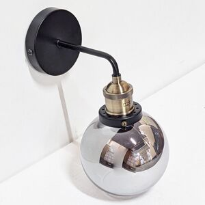 Litecraft Wall Light Industrial 1 Arm With Smoke Shade - Antique Brass Clearance Litecraft Wall Light Industrial 1 Arm With Smoke Shade - Antique Brass Clearance