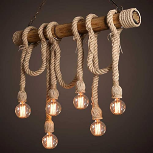 Does Not Apply Hemp Rope Hanging Lamp - Retro Industrial Pendant Light With Metal Body & Manual Does Not Apply Hemp Rope Hanging Lamp - Retro Industrial Pendant Light With Metal Body & Manual