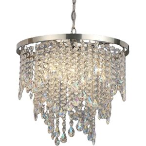 Litecraft Chandelier Crystal Effect Ceiling 4 Light - Polished Chrome Clearance Litecraft Chandelier Crystal Effect Ceiling 4 Light - Polished Chrome Clearance