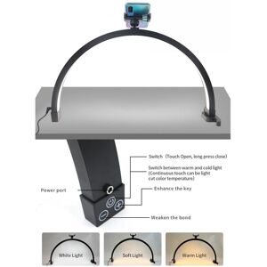 Half Moon Desk Lamp 22 Inch 20w 1500lm 3200 To 5600k Dimmable Half Moon Nai To Half Moon Desk Lamp 22 Inch 20w 1500lm 3200 To 5600k Dimmable Half Moon Nai To