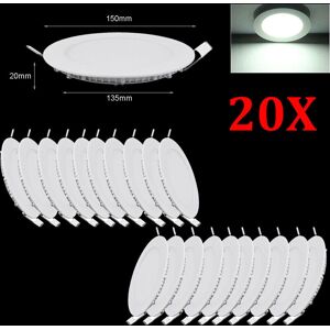 Kartols 20x 9w Led Round Recessed Ceiling Flat Panel Down Light Ultra Slim Cool White Kartols 20x 9w Led Round Recessed Ceiling Flat Panel Down Light Ultra Slim Cool White