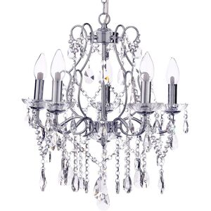 Spa Pro Anya Chandelier Bathroom Crystal Effect Ceiling 5 Light - Polish Chrome Spa Pro Anya Chandelier Bathroom Crystal Effect Ceiling 5 Light - Polish Chrome