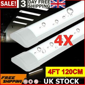 Kartols 4x 4ft 120cm Led Batten Tube Light Linear Slimline Panel Ceiling Lamp Wall Shed Kartols 4x 4ft 120cm Led Batten Tube Light Linear Slimline Panel Ceiling Lamp Wall Shed