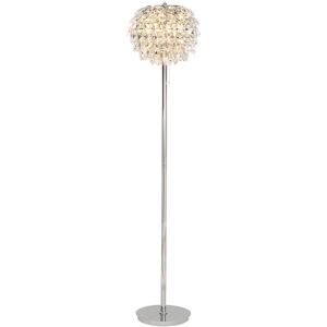 Litecraft Visconte Maine Floor Lamp Crystal Effect Shaded 3 Light - Polished Chrome, Clear Litecraft Visconte Maine Floor Lamp Crystal Effect Shaded 3 Light - Polished Chrome, Clear