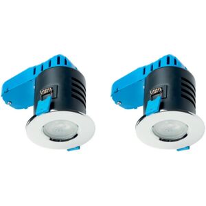 2 X Deta L1701ch3 Fire Rated Ip65 Chrome Downlights (3000k Dimmable Lamp) 2 X Deta L1701ch3 Fire Rated Ip65 Chrome Downlights (3000k Dimmable Lamp)
