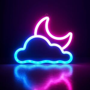 Neon Light Sign, Moon And Cloud Neon Lights For Bedroom,Neon Signs For Wall,Blue Neon Light Sign, Moon And Cloud Neon Lights For Bedroom,Neon Signs For Wall,Blue