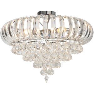 Litecraft Ceiling Light Crystal Effect Semi Flush 3 Arm - Chrome Clearance Litecraft Ceiling Light Crystal Effect Semi Flush 3 Arm - Chrome Clearance