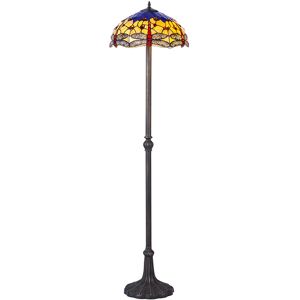 Litecraft Tiffany By Tiff Floor Lamp Dragonfly 41.5 Cm Dome Shaded 2 Light - Antique Brass Litecraft Tiffany By Tiff Floor Lamp Dragonfly 41.5 Cm Dome Shaded 2 Light - Antique Brass
