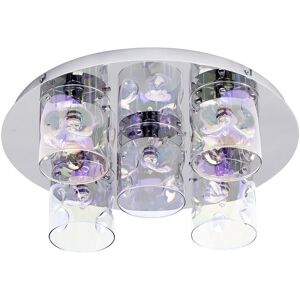 Litecraft Visconte Monet Ceiling Light Semi Flush Mount With Petroleum Tint Shade - Chrome Litecraft Visconte Monet Ceiling Light Semi Flush Mount With Petroleum Tint Shade - Chrome