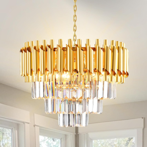 Does Not Apply Modern Crystal Chandelier Gold Chandelier, 3-Tier Crystal Chandelier Light Fixtu Does Not Apply Modern Crystal Chandelier Gold Chandelier, 3-Tier Crystal Chandelier Light Fixtu
